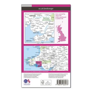 Pink Ordnance Survey Landranger 159 Swansea & Gower, Carmarthen Map With Digital Version