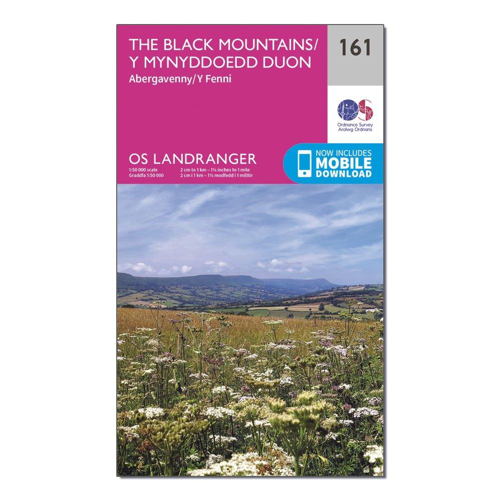 Image of Ordnance Survey Landranger 161 The Black Mountains Map With Digital Version - Pink, Pink