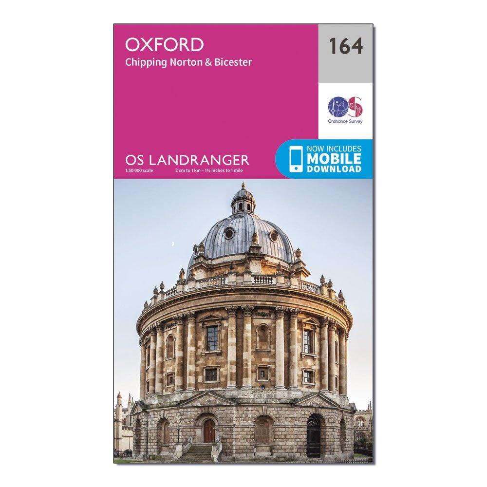 Image of Ordnance Survey Landranger 164 Oxford, Chipping Norton & Bicester Map With Digital Version - Pink, Pink