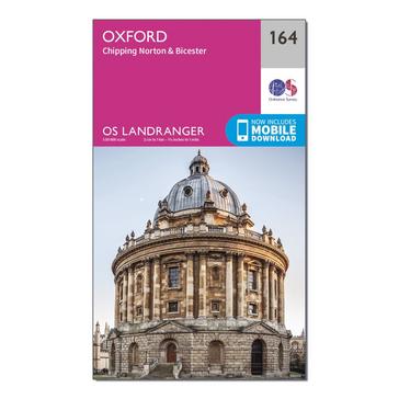 Pink Ordnance Survey Landranger 164 Oxford, Chipping Norton & Bicester Map With Digital Version