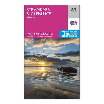 Pink Ordnance Survey Landranger 82 Stranraer & Glenluce Map With Digital Version