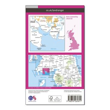 Pink Ordnance Survey Landranger 83 Newton Stewart & Kirkcudbright, Gatehouse of Fleet Map With Digital Version