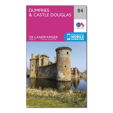 Pink Ordnance Survey Landranger 84 Dumfries & Castle Douglas Map With Digital Version