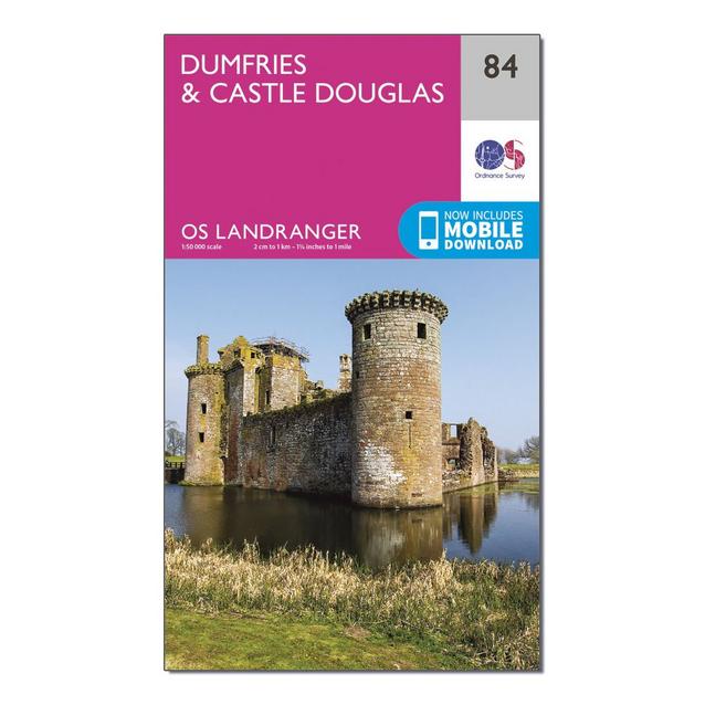Pink Ordnance Survey Landranger 84 Dumfries & Castle Douglas Map With Digital Version image 1