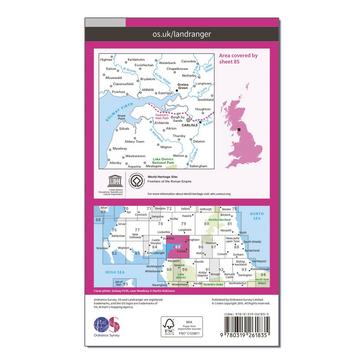 Pink Ordnance Survey Landranger 85 Carlisle & Solway Firth, Gretna Green Map With Digital Version