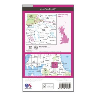 Pink Ordnance Survey Landranger 87 Hexham & Haltwhistle Map With Digital Version