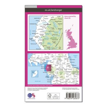 Pink Ordnance Survey Landranger 89 West Cumbria, Cockermouth & Wast Water Map With Digital Version