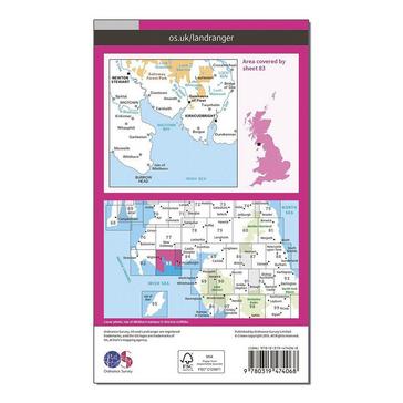 Pink Ordnance Survey Landranger Active 83 Newton Stewart & Kirkcudbright, Gatehouse of Fleet Map With Digital Version