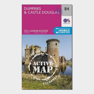 White Ordnance Survey Landranger Active 84 Dumfries & Castle Douglas Map With Digital Version