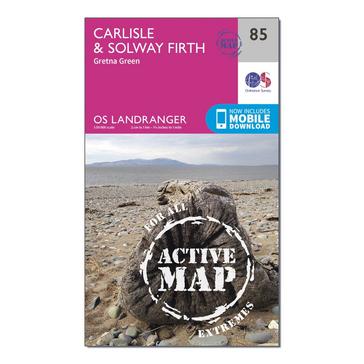 Orange Ordnance Survey Landranger Active 85 Carlisle & Solway Firth, Gretna Green Map With Digital Version