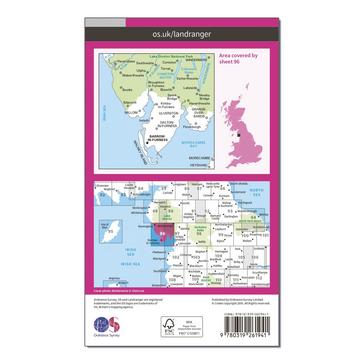 Pink Ordnance Survey OS Landranger 96 Barrow-in-Furness & South Lakeland Map