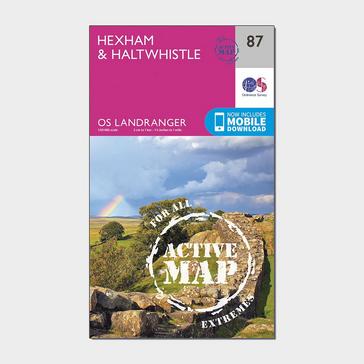 Pink Ordnance Survey Landranger Active 87 Hexham & Haltwhistle Map With Digital Version