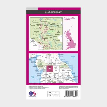 White Ordnance Survey Landranger 98 Wensleydale & Upper Wharfedale Map With Digital Version