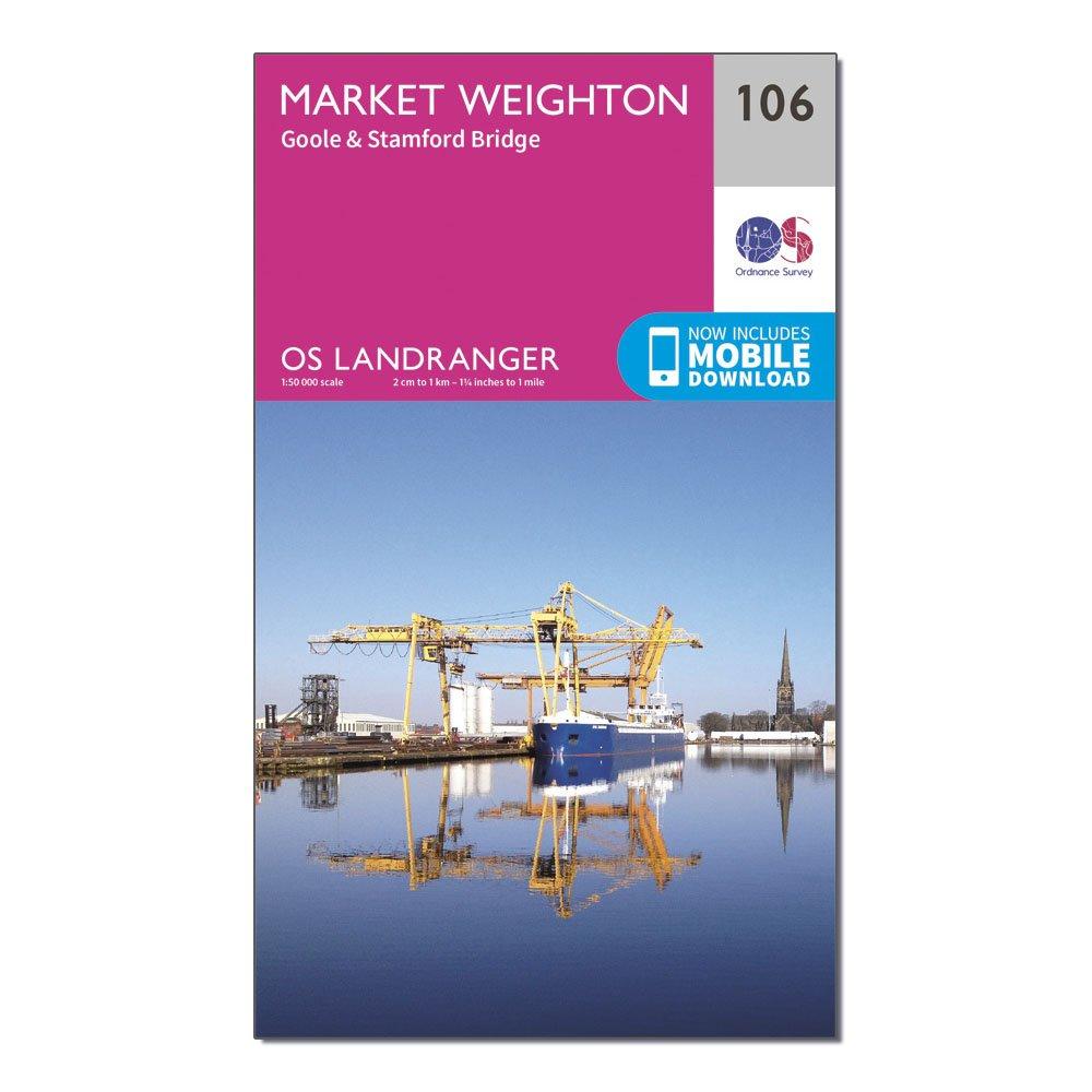Image of Ordnance Survey Landranger 106 Market Weighton, Goole & Stamford Bridge Map With Digital Version - Pink, Pink
