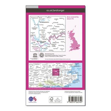 Pink Ordnance Survey Landranger 176 West London, Rickmansworth & Staines Map With Digital Version