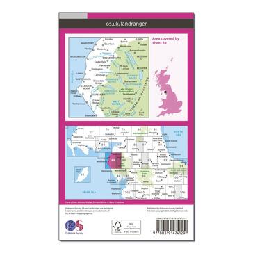 Pink Ordnance Survey Landranger Active 89 West Cumbria, Cockermouth & Wast Water Map With Digital Version