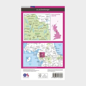 Pink Ordnance Survey Landranger Active 90 Penrith, Keswick & Ambleside Map With Digital Version