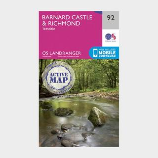 Landranger Active 92 Barnard Castle and surrounding area Map With Digital Version