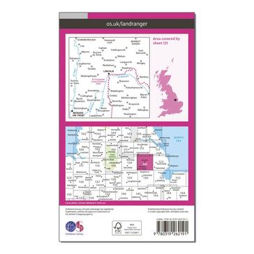 Pink Ordnance Survey Landranger 121 Lincoln & Newark-on-Trent Map With Digital Version
