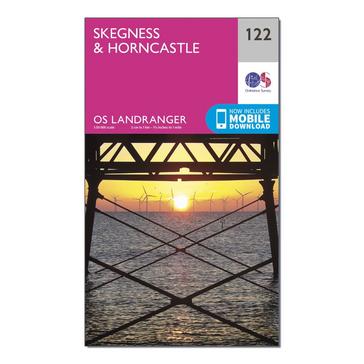 Pink Ordnance Survey Landranger 122 Skegness & Horncastle Map With Digital Version