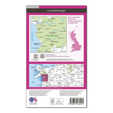 Pink Ordnance Survey Landranger 124 Porthmadog & Dolgellau Map With Digital Version