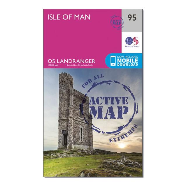N/A Ordnance Survey Landranger Active 95 Isle of Man Map With Digital Version image 1