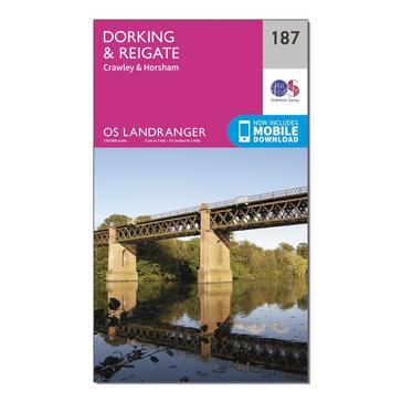 N/A Ordnance Survey Landranger 187 Dorking, Reigate & Crawley Map With Digital Version