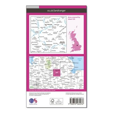 N/A Ordnance Survey Landranger 129 Nottingham & Loughborough, Melton Mowbray Map With Digital Version