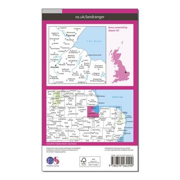 Pink Ordnance Survey Landranger 131 Boston & Spalding Map With Digital Version