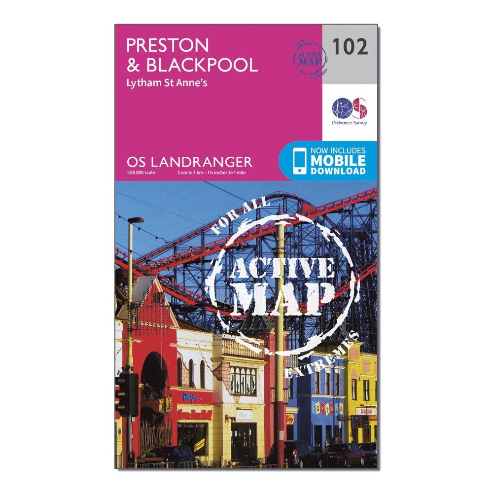 Ordnance Survey Ordnance Survey Landranger Active 102 Preston & Blackpool, Lytham Map With Digital Version - Orange, Orange Ordnance Survey Ordnance Survey Landranger Active 102 Preston & Blackpool, Lytham Map With Digital Version - Orange, Orange