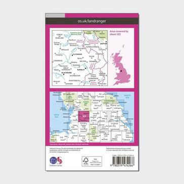 N/A Ordnance Survey Landranger Active 103 Blackburn & Burnley, Clitheroe & Skipton Map With Digital Version