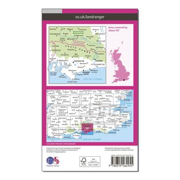 N/A Ordnance Survey Landranger 197 Chichester & The South Downs Map With Digital Version