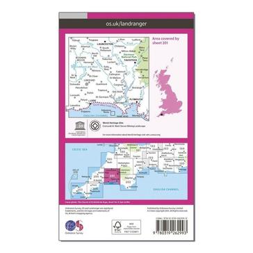 N/A Ordnance Survey Landranger 201 Plymouth & Launceston, Tavistock & Looe Map With Digital Version