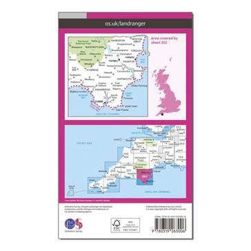 Pink Ordnance Survey Landranger 202 Torbay & South Dartmoor, Totnes & Salcombe Map With Digital Version