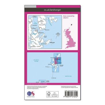 N/A Ordnance Survey Landranger Active 2 Shetland  Sullom Voe & Whalsay Map With Digital Version
