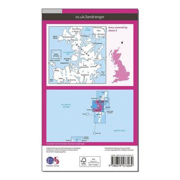 N/A Ordnance Survey Landranger Active 3 Shetland  Sullom Voe & Whalsay Map With Digital Version