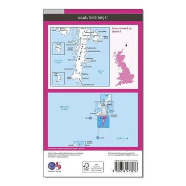 Pink Ordnance Survey Landranger Active 4 Shetland  South Mainland Map With Digital Version