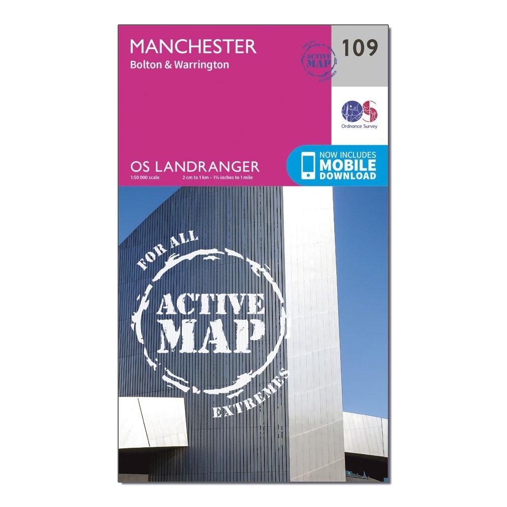 Ordnance Survey Ordnance Survey Landranger Active 109 Manchester, Bolton & Warrington Map With Digital Version - Orange, Orange Ordnance Survey Ordnance Survey Landranger Active 109 Manchester, Bolton & Warrington Map With Digital Version - Orange, Orange