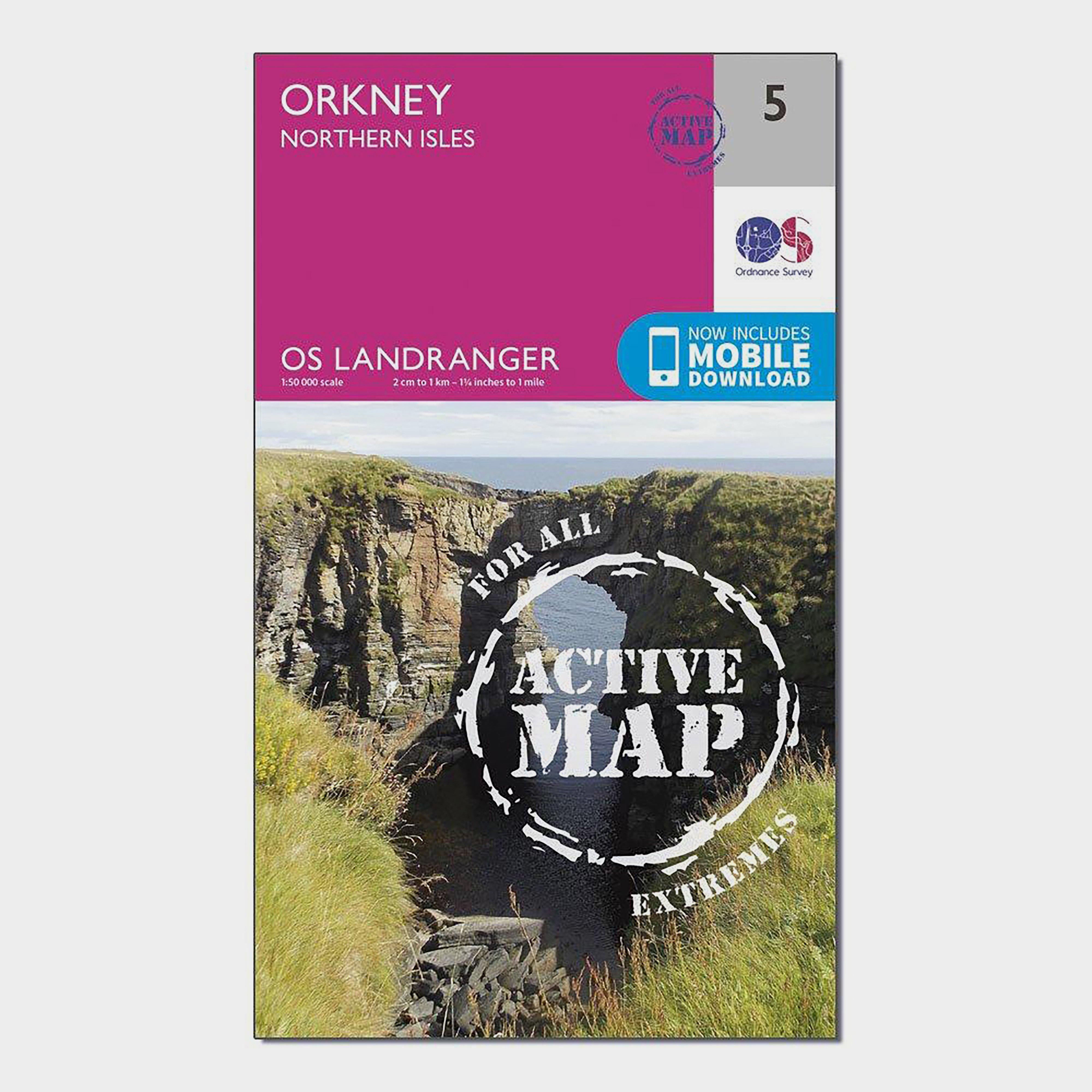 Ordnance Survey Ordnance Survey Landranger Active 5 Orkney Northern Isles Map With Digital Version - Orange, Orange Ordnance Survey Ordnance Survey Landranger Active 5 Orkney Northern Isles Map With Digital Version - Orange, Orange