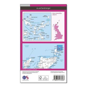 Pink Ordnance Survey Landranger Active 5 Orkney  Northern Isles Map With Digital Version