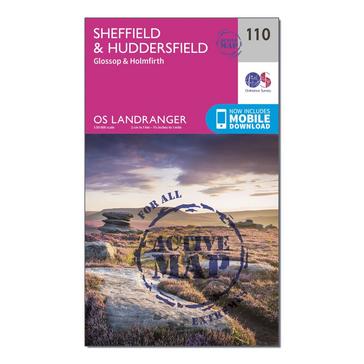 N/A Ordnance Survey Landranger Active 110 Sheffield & Huddersfield, Glossop & Holmfirth Map With Digital Version