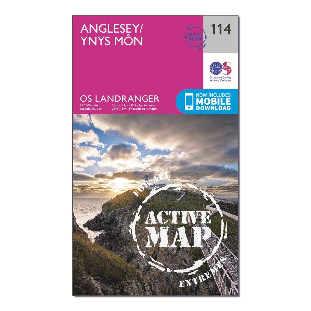 Ordnance Survey Ordnance Survey Landranger Active 114 Anglesey Map With Digital Version - Orange, Orange Ordnance Survey Ordnance Survey Landranger Active 114 Anglesey Map With Digital Version - Orange, Orange