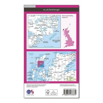 Pink Ordnance Survey Landranger Active 14 Tarbert & Loch Seaforth Map With Digital Version