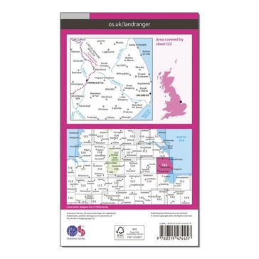 Pink Ordnance Survey Landranger Active 122 Skegness & Horncastle Map With Digital Version