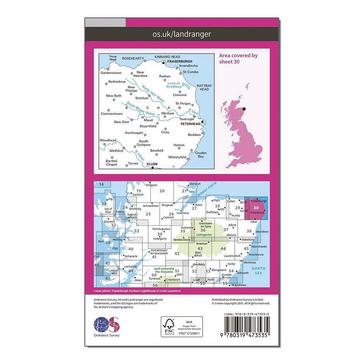 Pink Ordnance Survey Landranger Active 30 Fraserburgh, Peterhead & Ellon Map With Digital Version