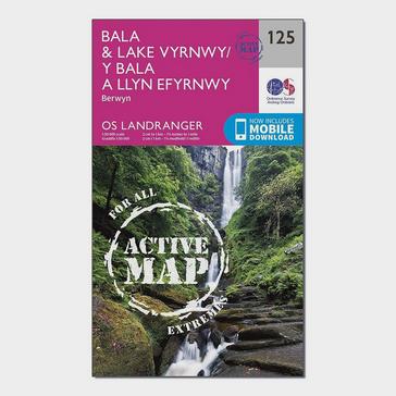 Pink Ordnance Survey Landranger Active 125 Bala & Lake Vyrnwy Map With Digital Version