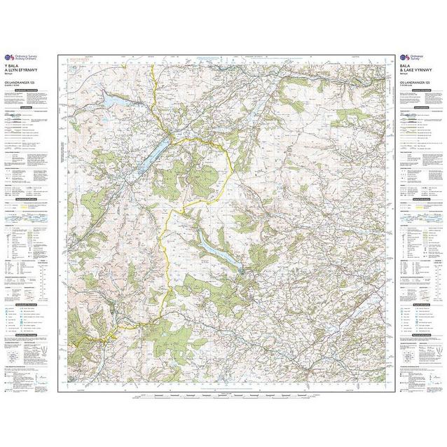 Ordnance Survey Landranger Active 125 Bala & Lake Vyrnwy Map With ...