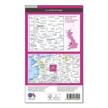 Pink Ordnance Survey Landranger Active 126 Shrewsbury & Oswestry Map With Digital Version