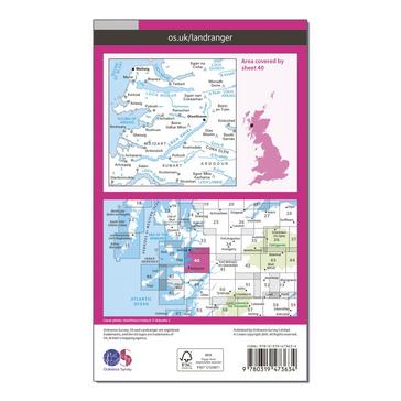 Pink Ordnance Survey Landranger Active 40 Mallaig & Glenfinnan, Loch Shiel Map With Digital Version