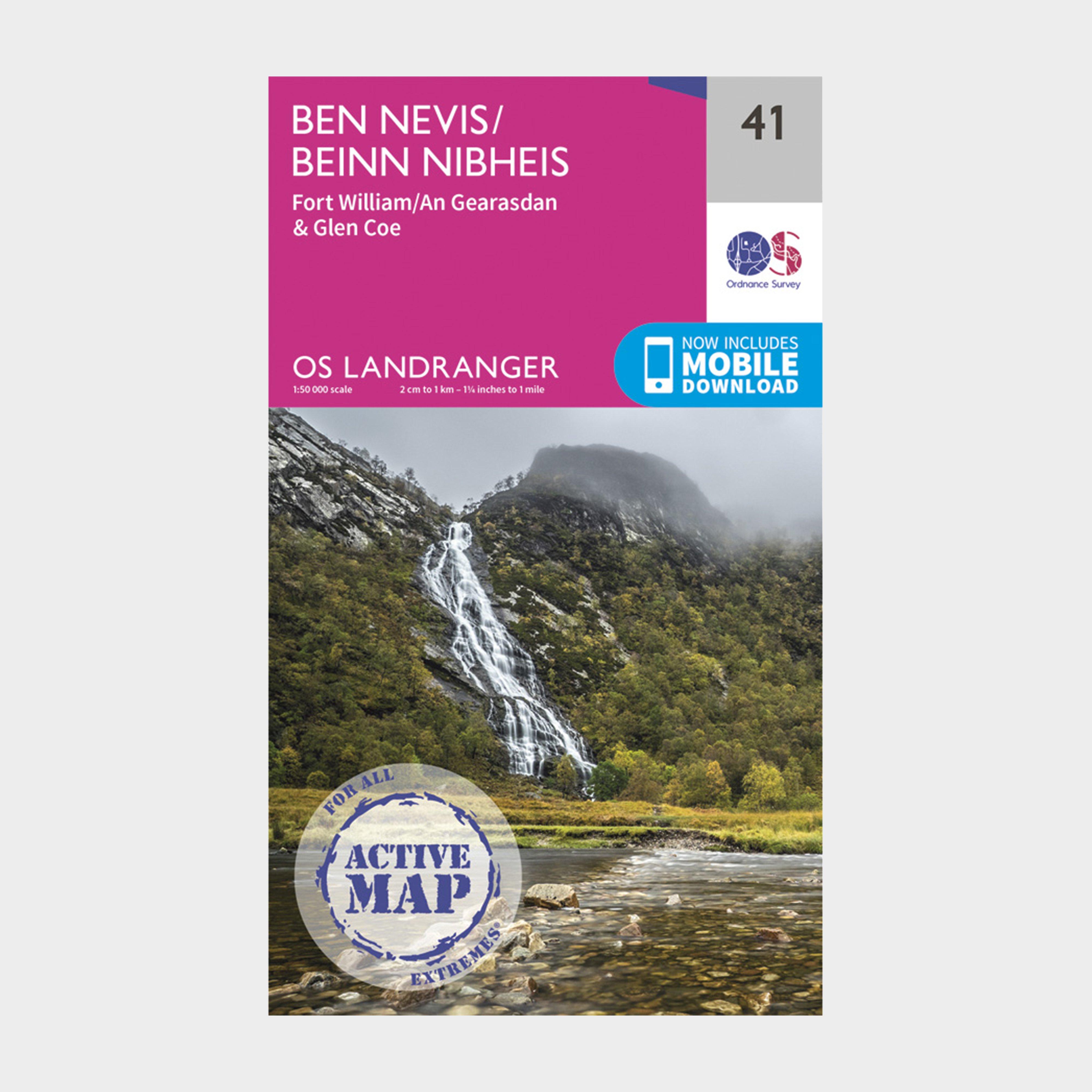 Ordnance Survey Ordnance Survey Landranger Active 41 Ben Nevis, Fort William & Glen Coe Map With Digital Version - Orange, Orange Ordnance Survey Ordnance Survey Landranger Active 41 Ben Nevis, Fort William & Glen Coe Map With Digital Version - Orange, Orange